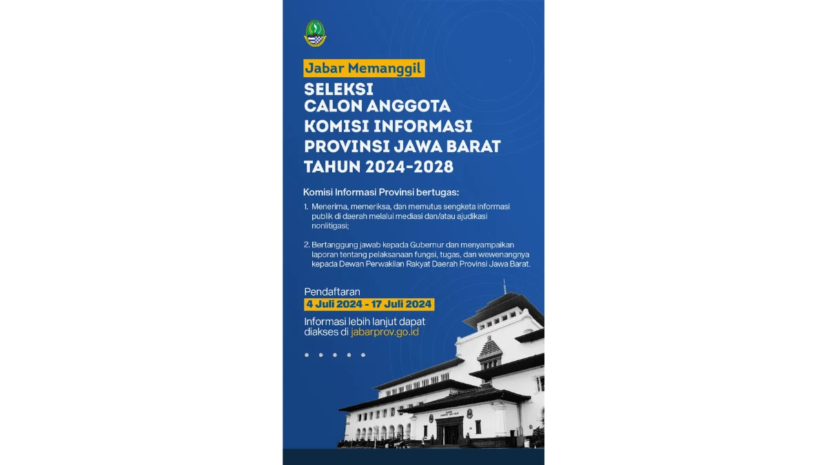 Pemda Provinsi Jabar Gelar Seleksi Anggota Komisi Informasi Tahun 2024-2028