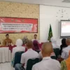 HADIRI: Pj Sekda Sumedang, Tuti Ruswati saat menghadiri Pendidikan dan Pelatihan Paskibraka Kabupaten Sumedang