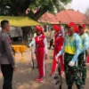 Calon Paskibraka tingkat nasional menjalani sesi pelatihan di Taman Rekreasi Wiladatika, Cibubur.