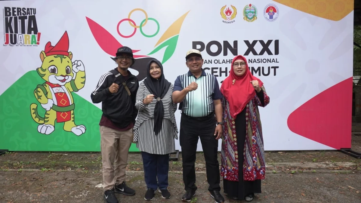 OPTIMIS: Pj Bupati Sumedang Yudia Ramli saat saat mengunjungi Venue MTB Tahura Bukit Barisan, Kabupaten Karo,