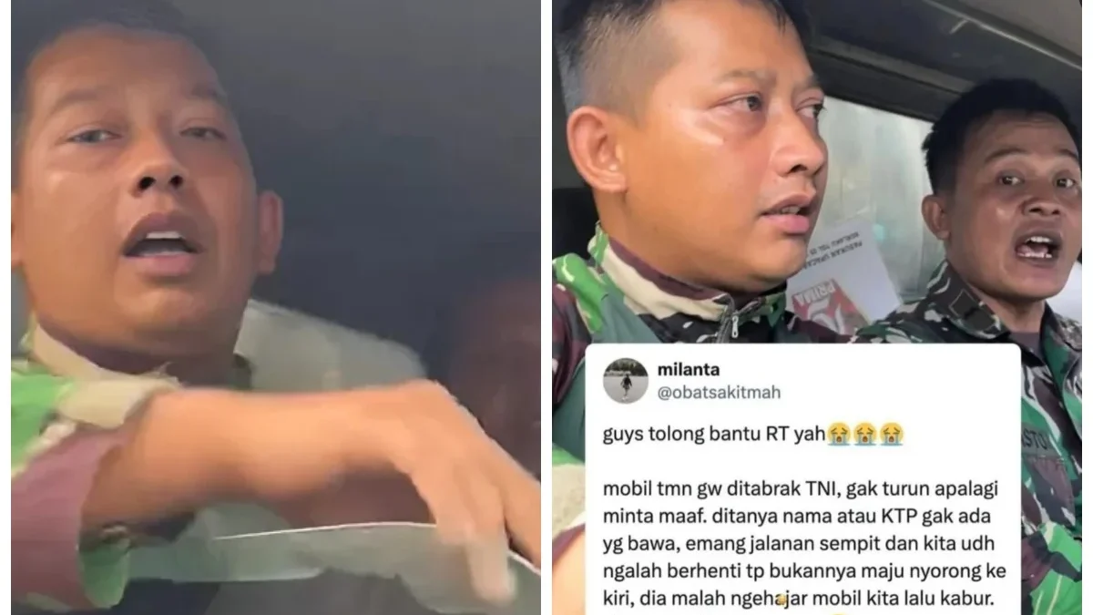 Oknum TNI Tabrak Mobil Wanita, Ketawa ketawa Ketika Dimintai Pertanggung-jawaban