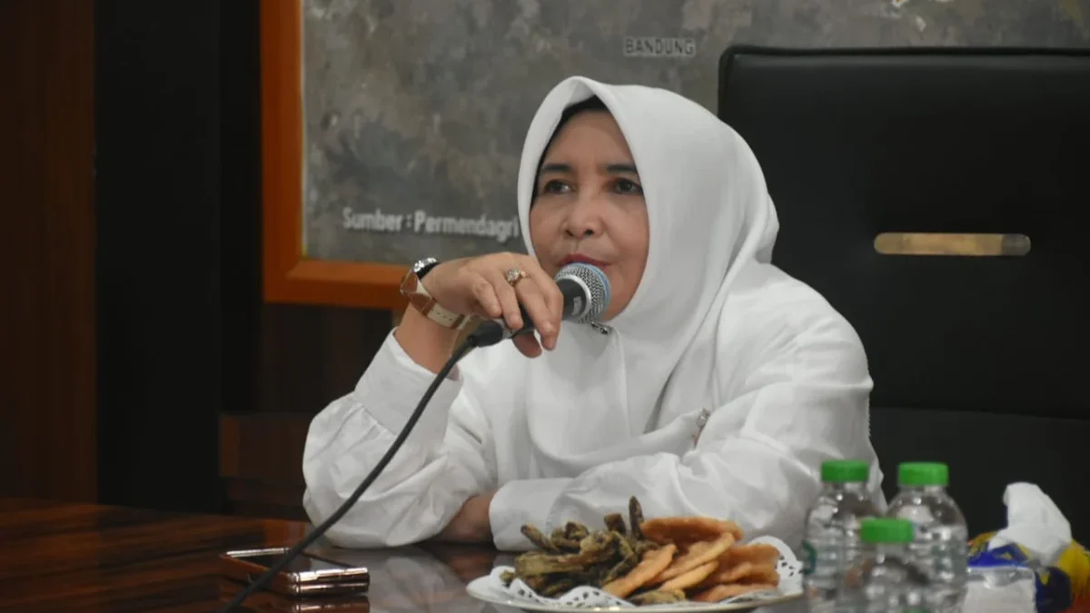 HUBUNGKAN: Sekretaris Daerah Kabupaten Sumedang Tuti Ruswati saat audiensi dengan jajaran Dinas Arsip dan Perp