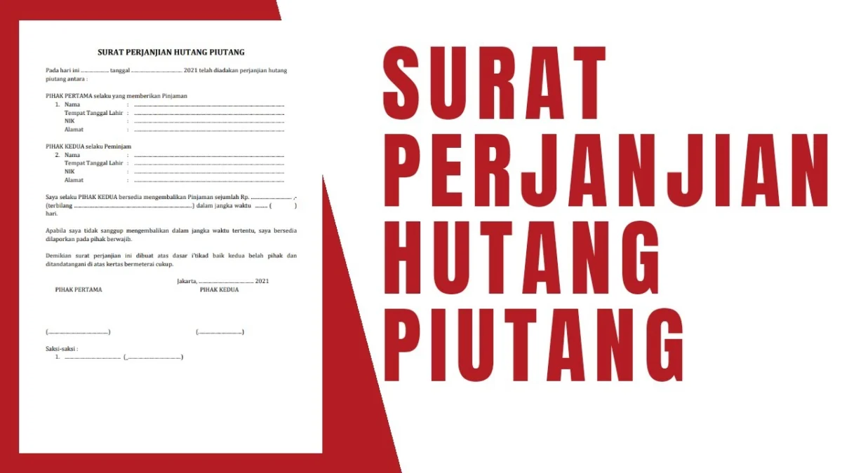 Contoh Surat Perjanjian Hutang Piutang Paling Mudah Dibuat