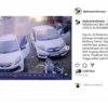 Sebuah video Honda Brio yang menabrak Wuling Cortez saat mundur di area parkir SPBU viral di media sosial