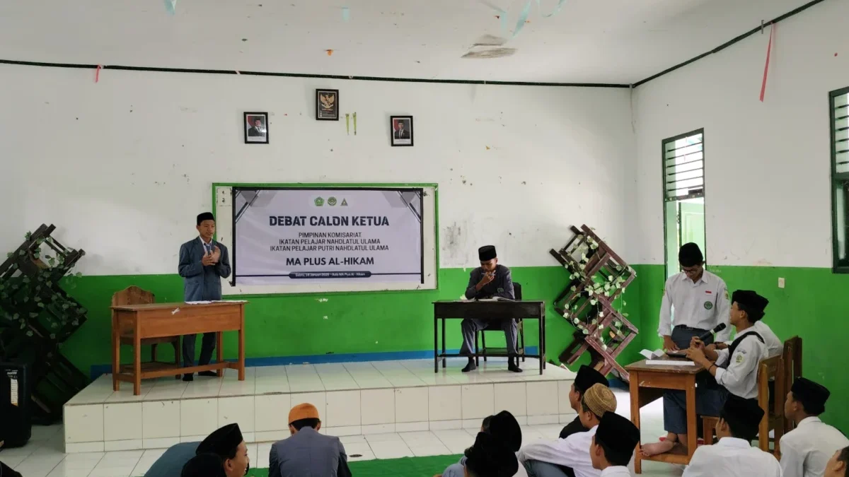 ANTUSIAS: Suasana debat kandidat Ketua PK IPNU-IPPNU di MA Plus Al Hikam, baru-baru ini.