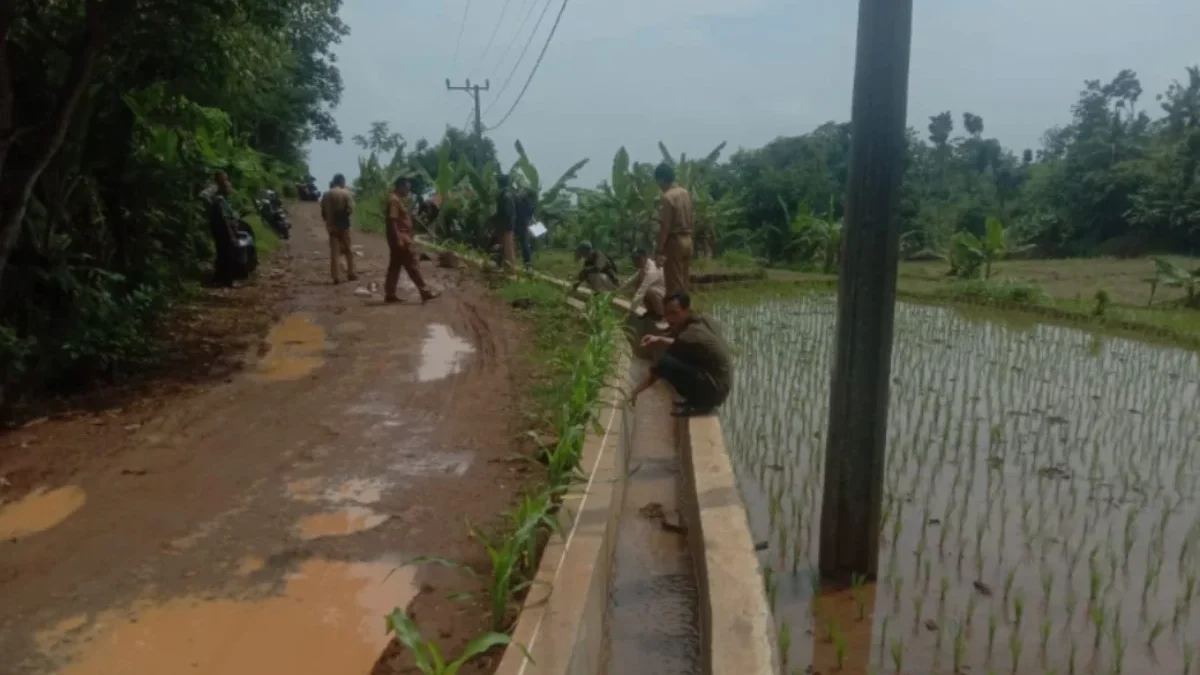 AWASI: Kapolsek Tanjungmedar, Iptu Gungun Wagiman, bersama Forkopimcam saat pemantauan pembangunan dari Dana D