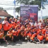 BERSAMA: Anggota BPBD Kabupaten Sumedang saat kegiatan Sumedang Walkers, baru-baru ini.