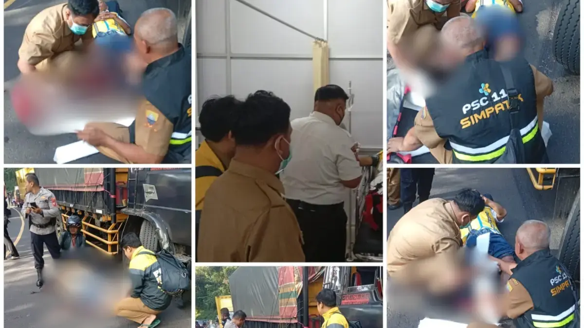Kecelakaan Motor VS Truk di Cigendel Sumedang, Kaki Kiri Pemotor Rem*k