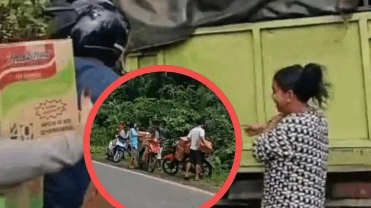 Terjadi Lagi, Warga Jarah Muatan Truk yang Kecelakaan di Sumsel