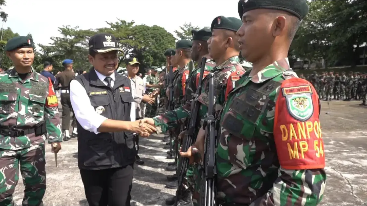 Pelepasan Satuan Tugas Pengamanan Perbatasan  (Satgas Pamtas) Yonif Rider 301/Prabu Kian Santang dalam rangka