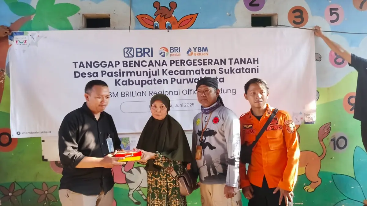 YBM BRILiaN RO Bandung Salurkan Bantuan untuk Korban Pergeseran Tanah di Purwakarta