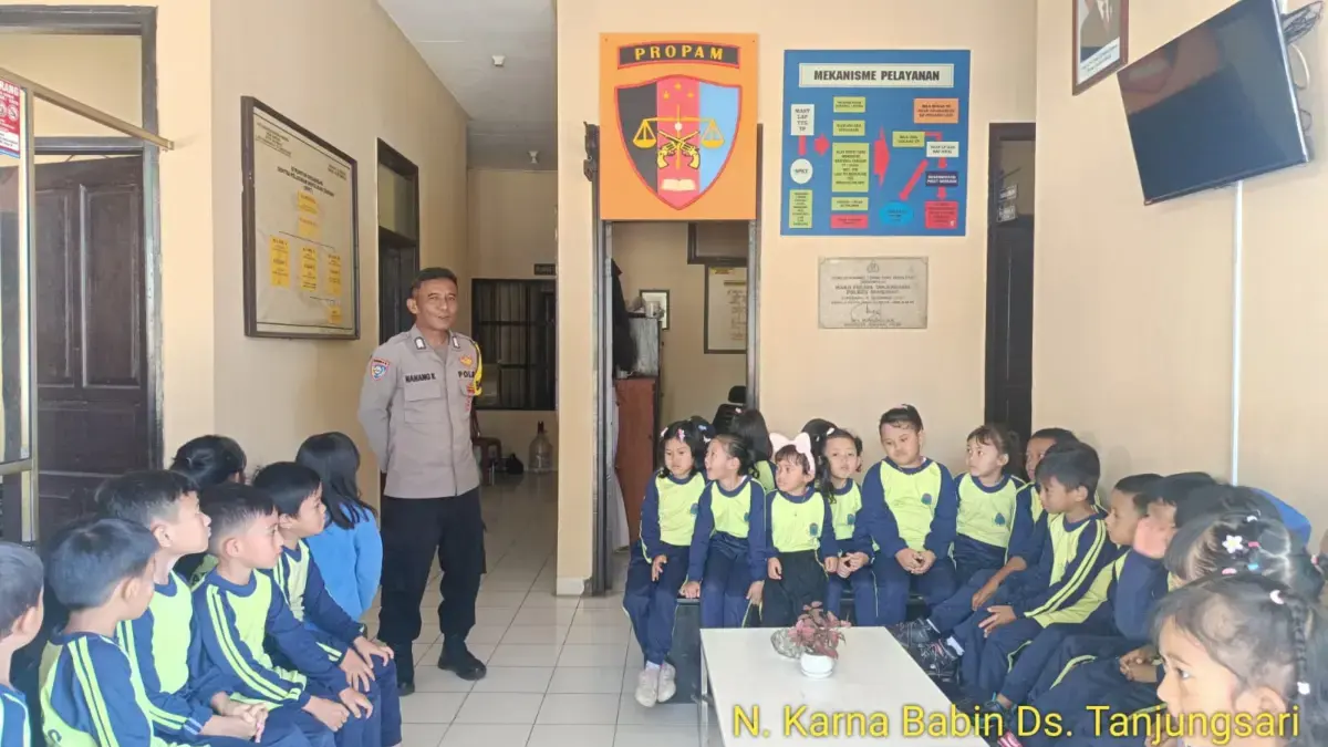 Polsek Tanjungsari Sambut Ceria Anak TK BHS Jatisari dalam Kunjungan Edukatif