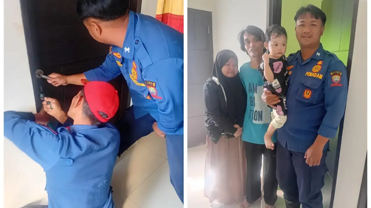 Detik-detik Dramatis Evakuasi Balita Terkunci di Kamar, Damkar Tanjungsari Bergerak Cepat