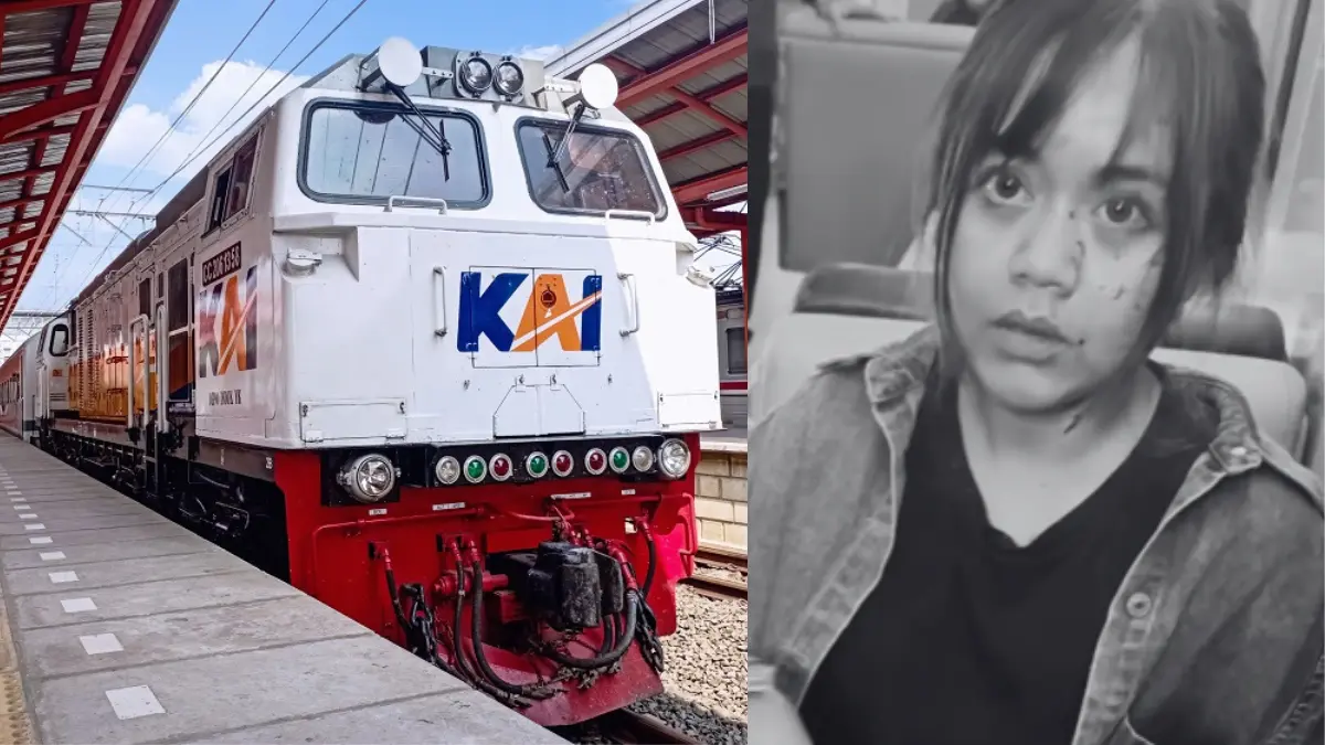 Viral! Seorang Wanita Terluka Akibat Lemparan Batu Saat Naiki Kereta Api