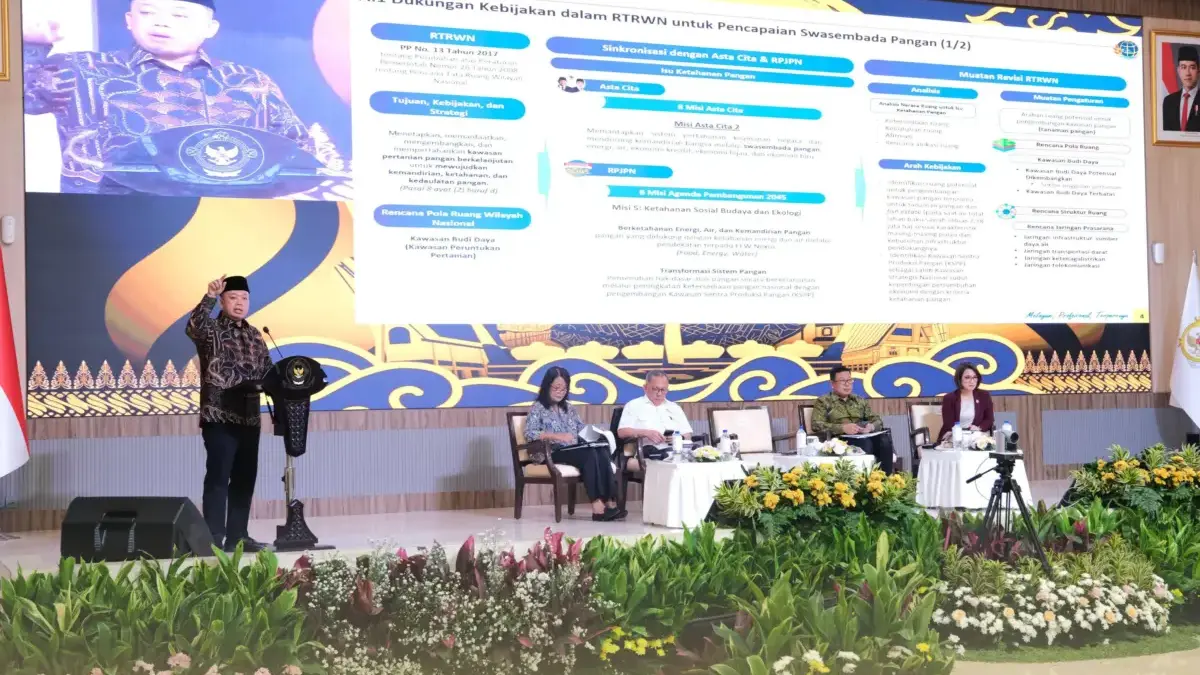 Jadi Pembicara di Pra Rakor BPK, Menteri Nusron Tegaskan Tanah adalah Fondasi Ketahanan Pangan