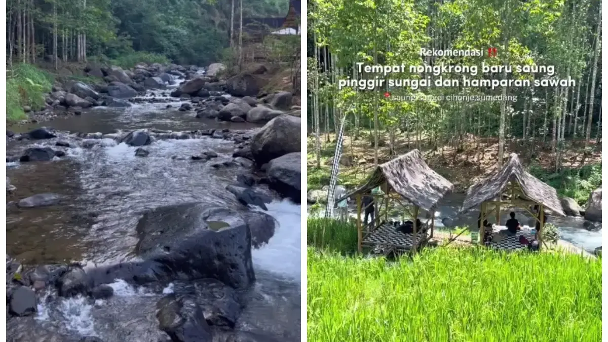 Fasilitas Wisata Goceng Saung Sungai Cihonje Sumedang