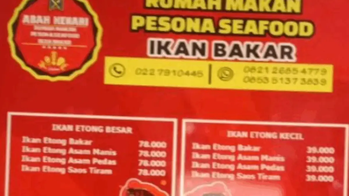 Harga Menu Rumah Abah Kenari, Nikmati Ikan Etong Lezat Tanpa Bikin Kantong Bolong.