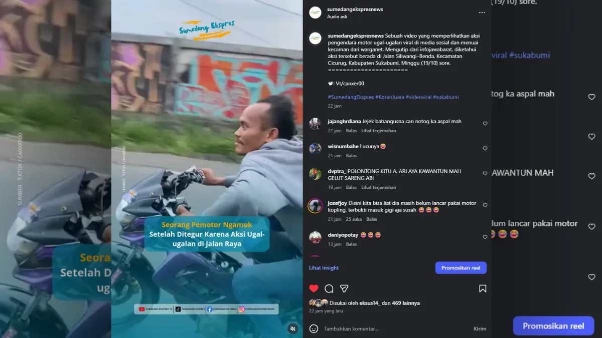 Seorang Pemotor Ngamuk Setelah Ditegur Karena Aksi Ugal-ugalan di Jalan Raya
