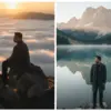 Edit Foto Melihat Sunrise di Puncak Gunung dengan Gemini AI:  10 Ide Prompt Bertema Hiker