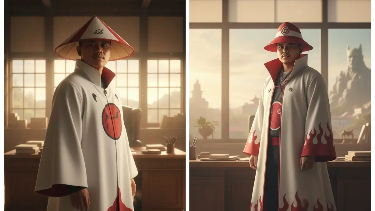 6 Prompt Edit Foto AI Jadi Hokage Desa Konoha, Gaya Keren Ala Dunia Anime Naruto yang Realistis!