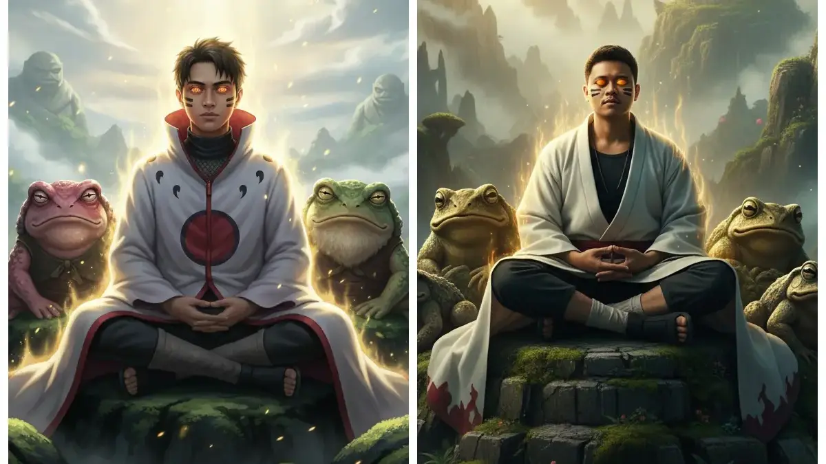 Keren Abis! Ini Kumpulan Prompt Untuk Edit Foto AI Anime Naruto Dalam Sage Mode di Gunung Myoboku
