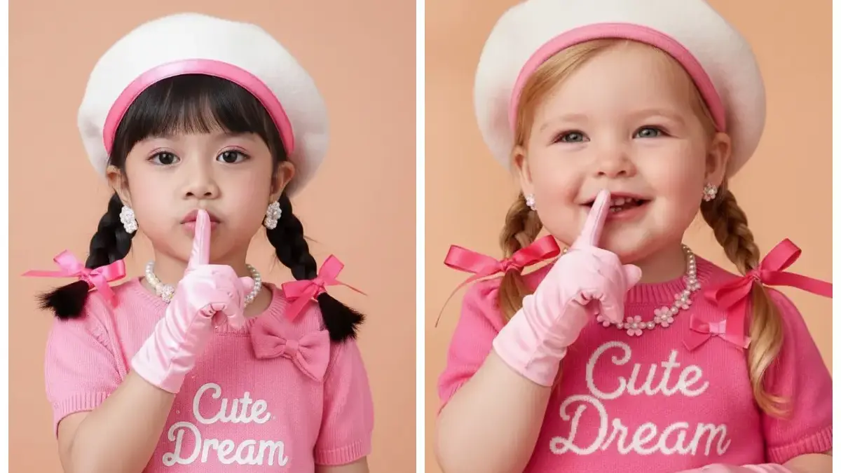 10 Prompt AI Edit Foto Anak Perempuan Dari Pose Ala Barbie Sampai Nuansa Anggun Golden Hour Dengan AI