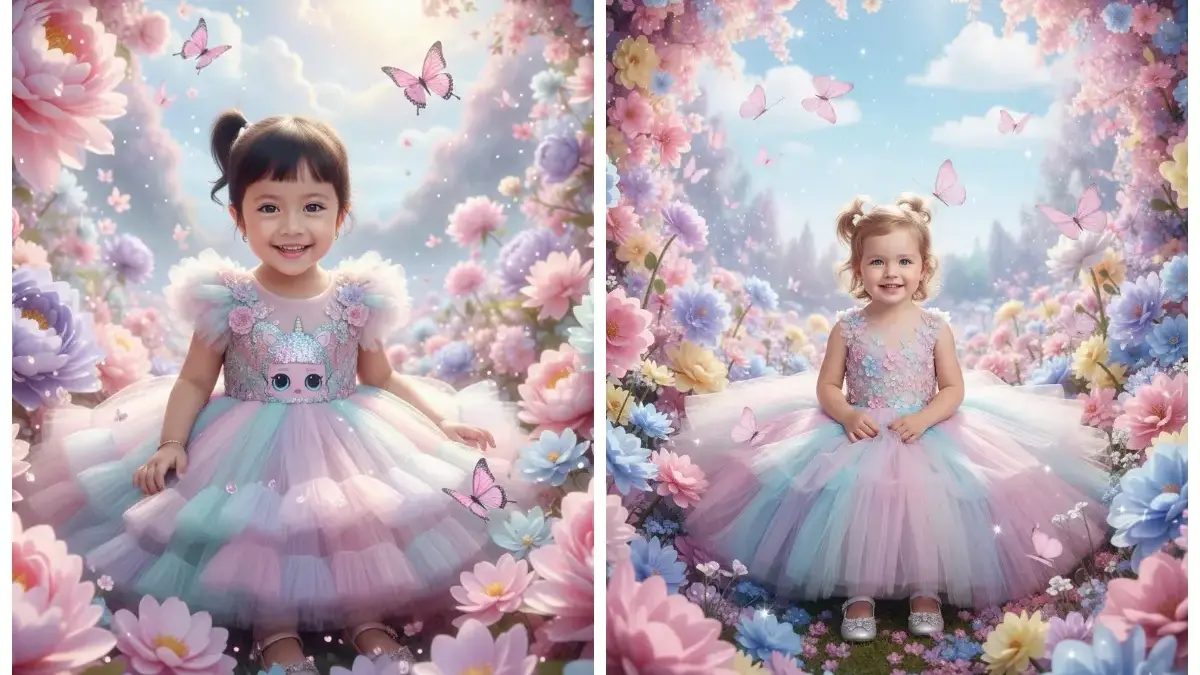 10 Prompt Edit Foto Anak Perempuan Dari Pose Ala Bidadari Sampai Fotbar Sama Kuromi Dengan AI