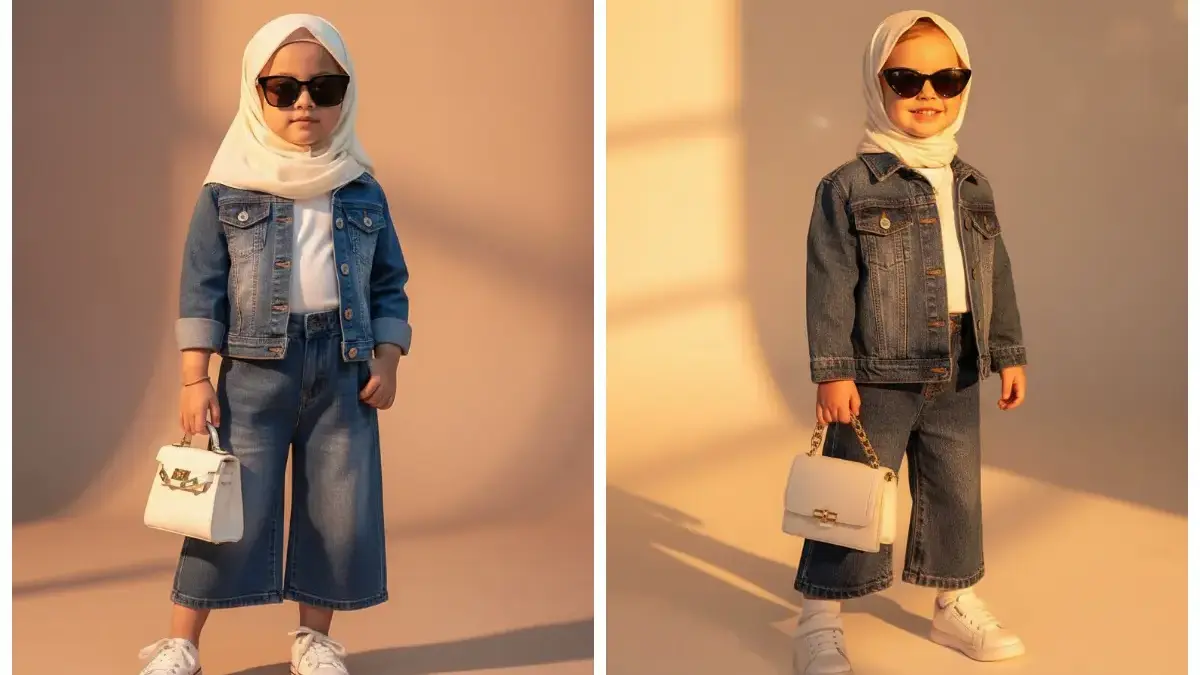 8+ Prompt AI Edit Foto Anak Perempuan Dari Outfit Jeans Sampai Fotbar Sama Dino Kuning