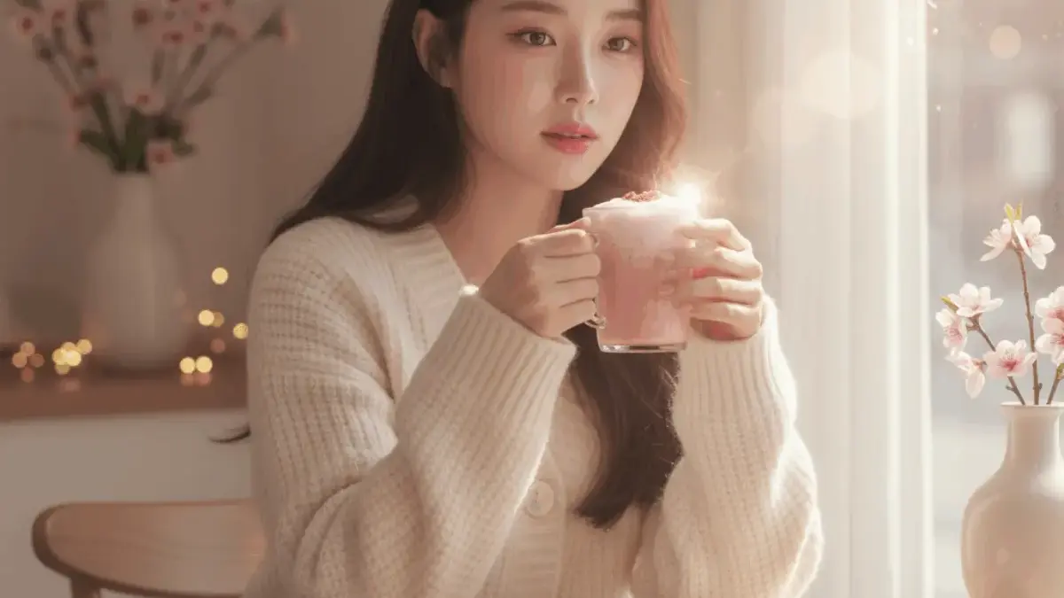 Peach Blossom Glow : Prompt Rahasia Edit Foto Korea dengan Tone Soft Pink & Aesthetic yang Memikat.