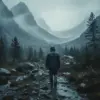 Epic Moment! Prompt Gemini AI Edit Foto Berjalan Saat Hujan di Lembah Pegunungan