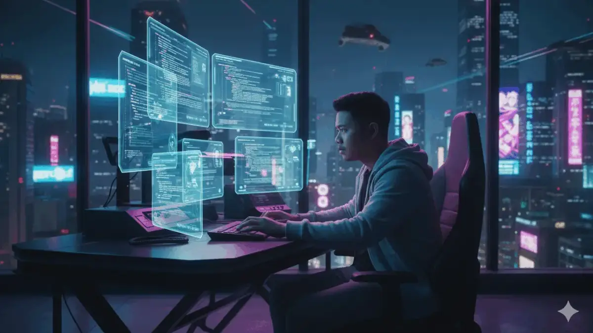 Tech Genius! Begini Cara Mengedit Foto Menjadi Programmer Sukses di Kota Futuristik dengan Gemini AI