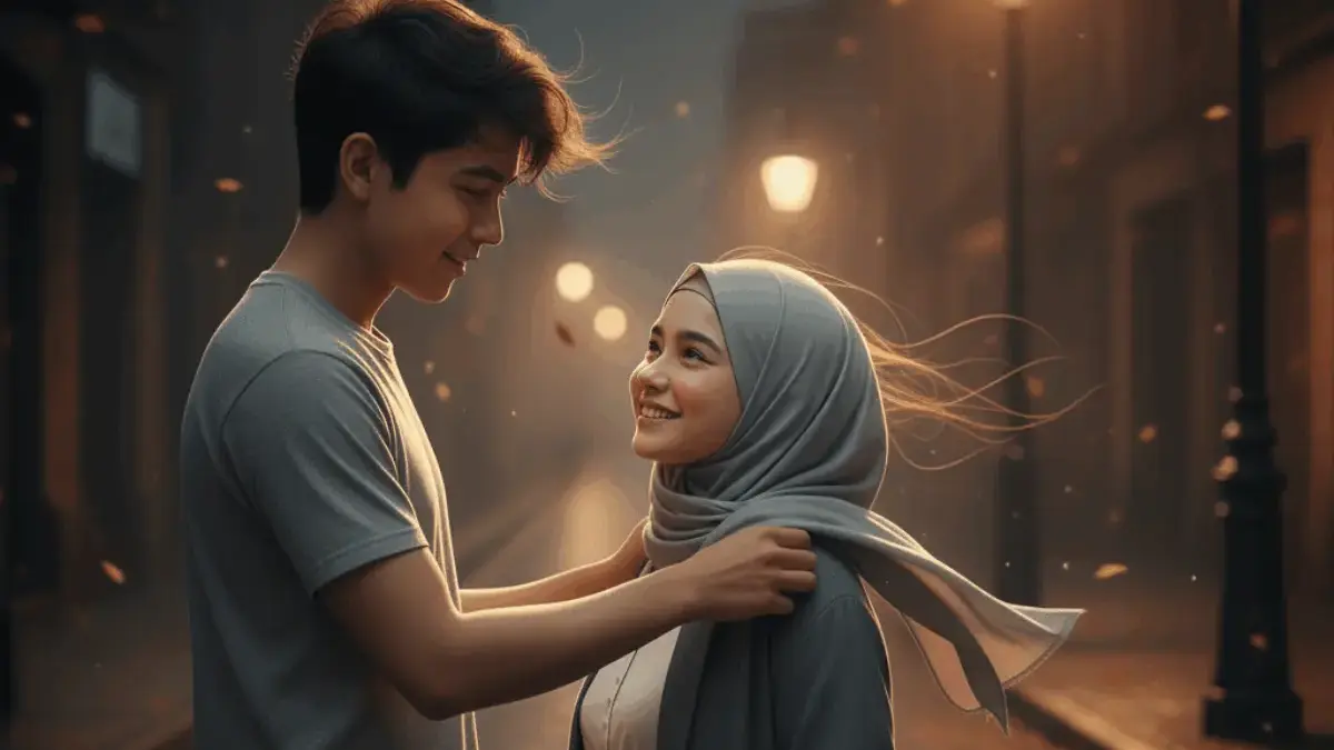Aw Soswit! Ini 5 Prompt AI Romantis: Laki-laki Meminjamkan Jaket ke Pacarnya di Malam Berangin