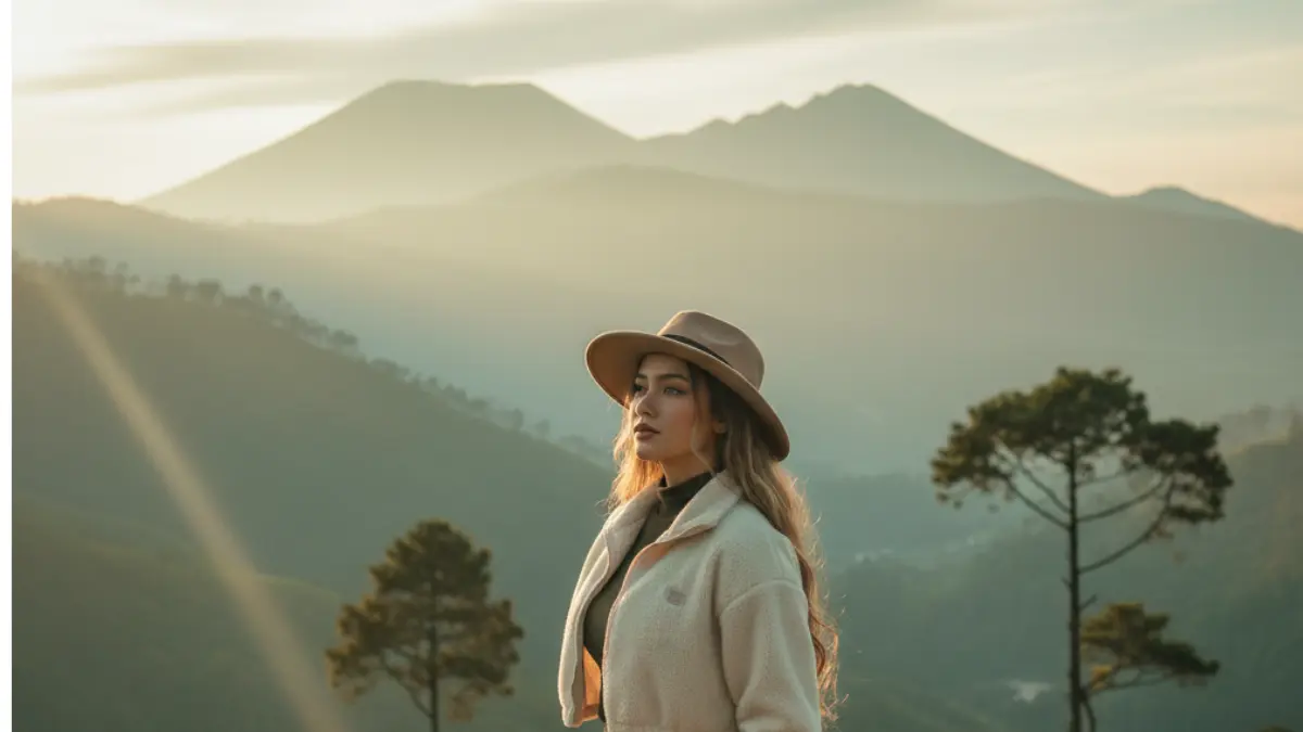Rahasia Foto Cewek Kece, Gaya \'Pendaki Estetik\' di Gunung Manglayang Padukan Color Grading Hijau Matcha