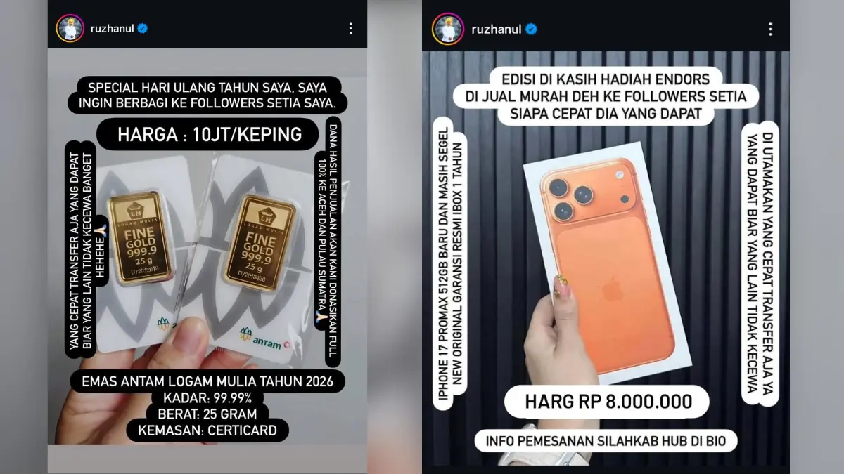 Diduga Diretas, Akun Instagram Uu Ruzhanul Ulum Unggah Jualan Emas dan iPhone Harga Tak Masuk Akal Diduga Diretas, Akun Instagram Uu Ruzhanul Ulum Unggah Jualan Emas dan iPhone Harga Tak Masuk Akal
