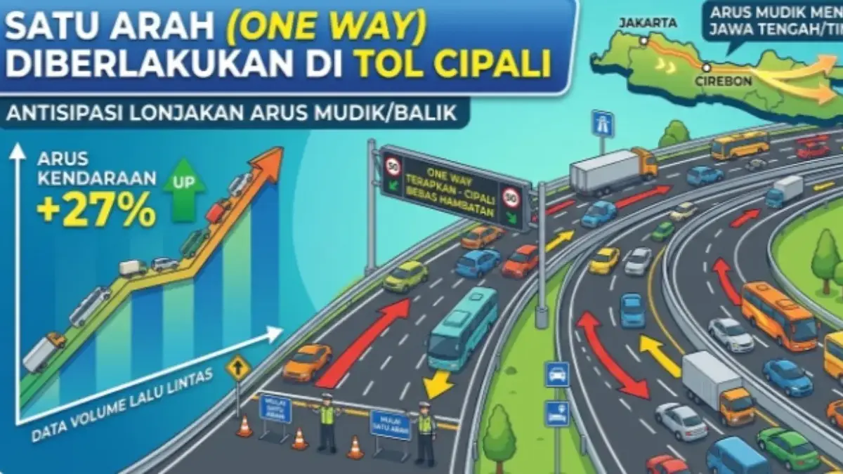 One Way diberlakukan di Tol Cipali Arus Kendaraan naik 27 Persen 