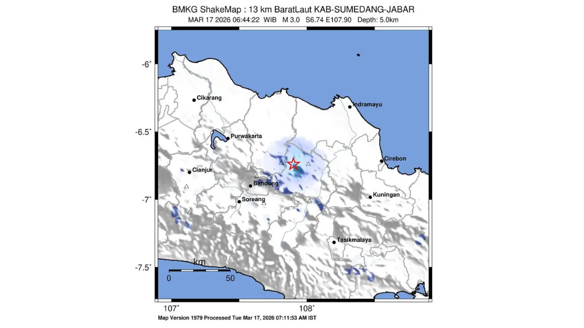 Gempa Magnitudo 3,0 Guncang Sumedang Pagi Ini, Getaran Dirasakan di Sejumlah Wilayah