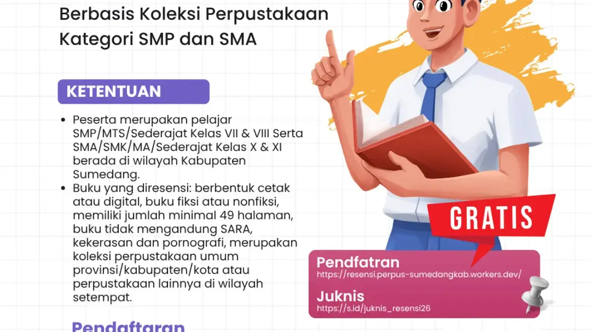Disarpus Sumedang Gelar Lomba Resensi Buku untuk Pelajar Disarpus Sumedang Gelar Lomba Resensi Buku untuk Pelajar