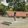 Ketua Komite Olahraga Nasional Indonesia (KONI) Kabupaten Sumedang Budi Arianto kepada para atlet yang akan b